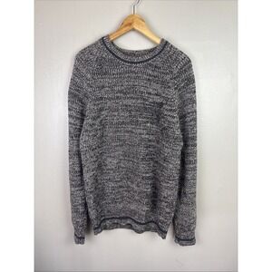 Vintage 90s Men's Wood Crewneck Grandpa Sweater Flecked Gray Sz XL